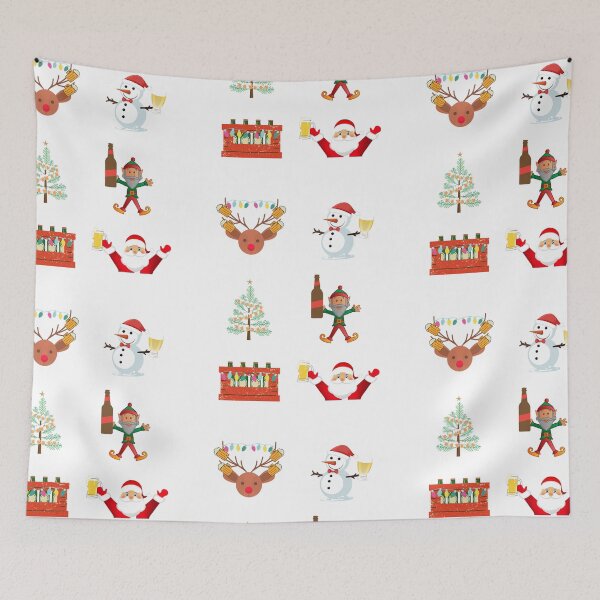 Item preview, Holiday Beer Sticker Pack with Reindeer, Snowman, Santa, Elf by Boo-da-chay designed and sold by Boo-da-chay.
