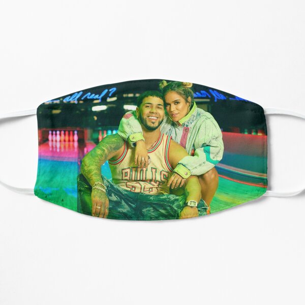 Fan art y equipo de Anuel AA Mascarilla plana