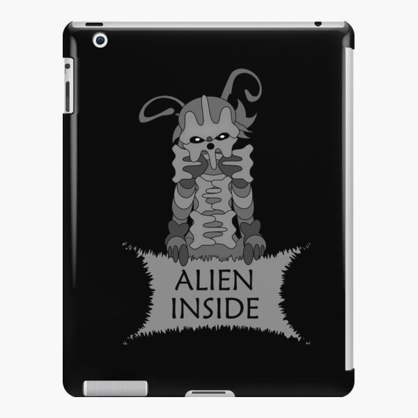 Alien inside metalic robot skeleton black background iPad Snap Case