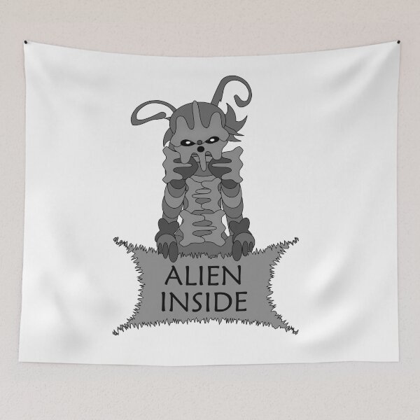 Item preview, Alien inside metalic robot skeleton white background designed and sold by Stéphane  Thirion.