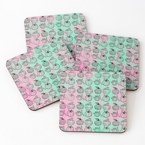 Item preview, Pumpkin Patch Teal and Pink Fluorescent Effect Colorful Pumpkins Pattern designed and sold by WOW TeesAndThings.