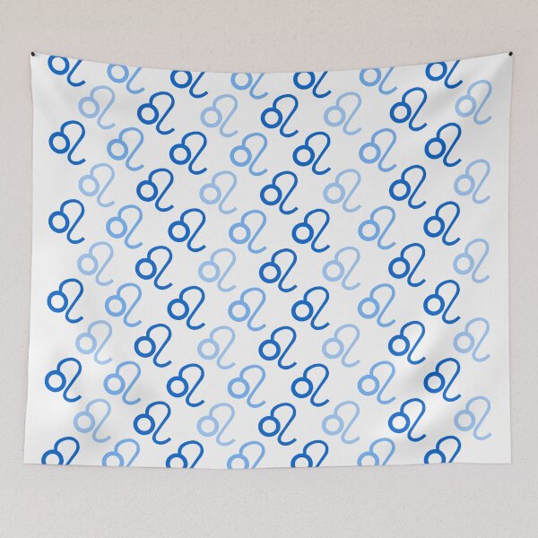 Item preview, Blue Lion Sign Pattern, Zodiac Symbol White Background designed and sold by Stéphane  Thirion.