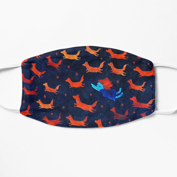 foxes in flight Flat Mask