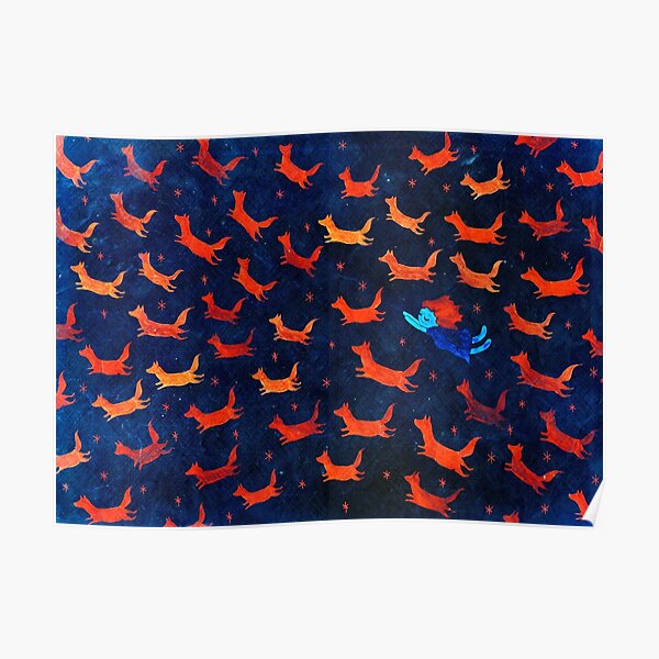foxes in flight Poster
