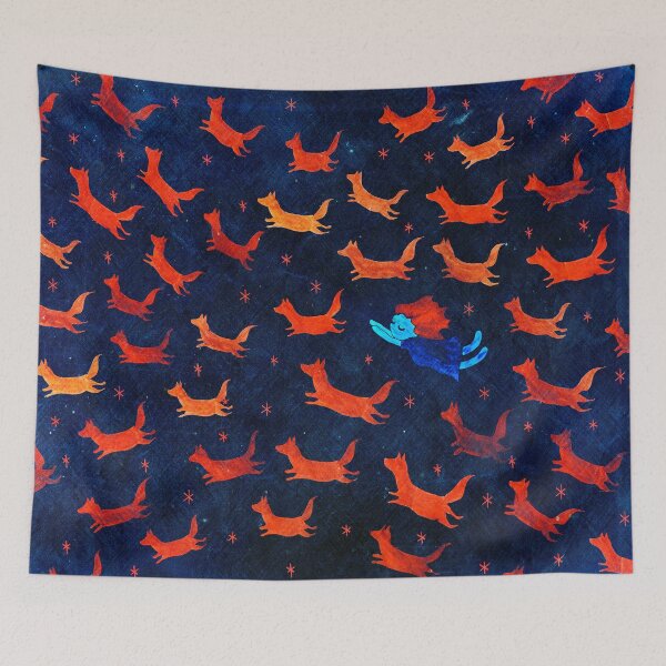 Item preview, foxes in flight designed and sold by House Of Tiny Stories.