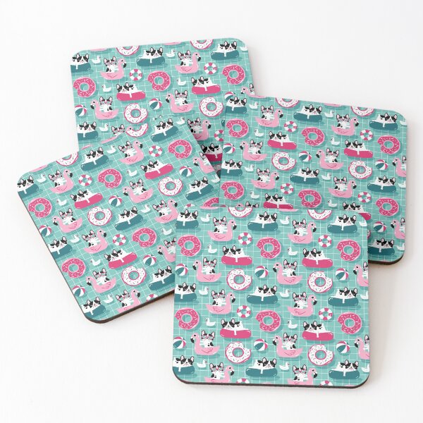 Item preview, French Bulldogs Relaxing in the Pool designed and sold by Mini Tofu Shop.