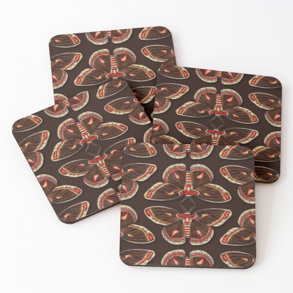 Item preview, Brown & Red Cecropia Moth Pattern designed and sold by somecallmebeth.