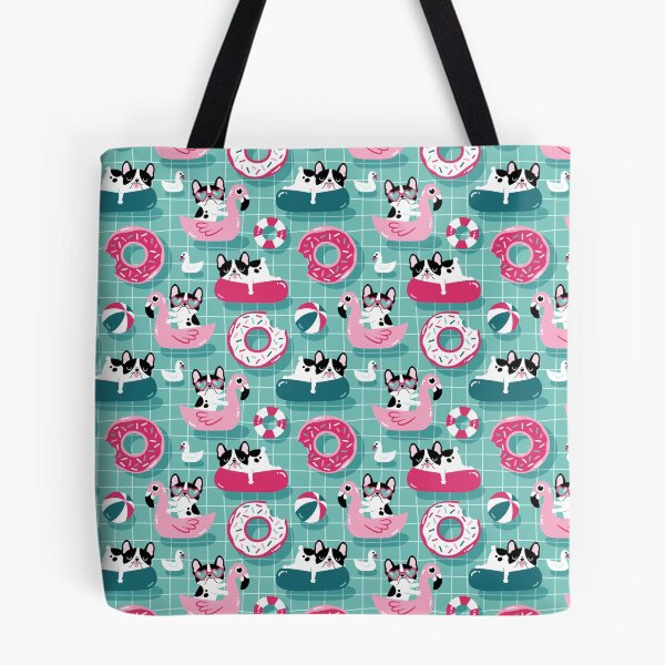 Item preview, French Bulldogs Relaxing in the Pool designed and sold by Mini Tofu Shop.