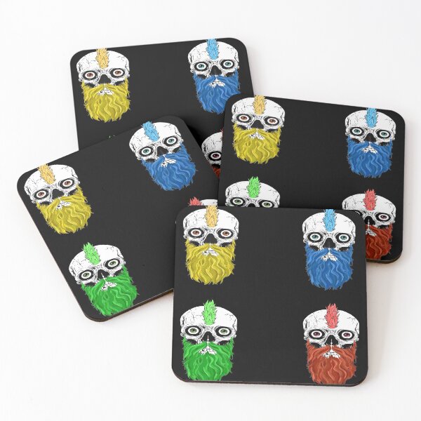 Item preview, Skull with Beard Rainbow Sticker Pack designed and sold by Coder-T.