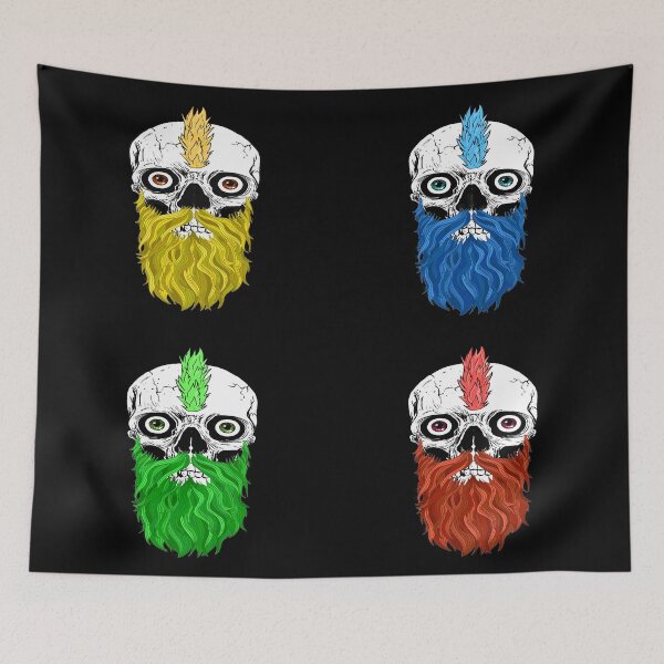 Item preview, Skull with Beard Rainbow Sticker Pack designed and sold by Coder-T.