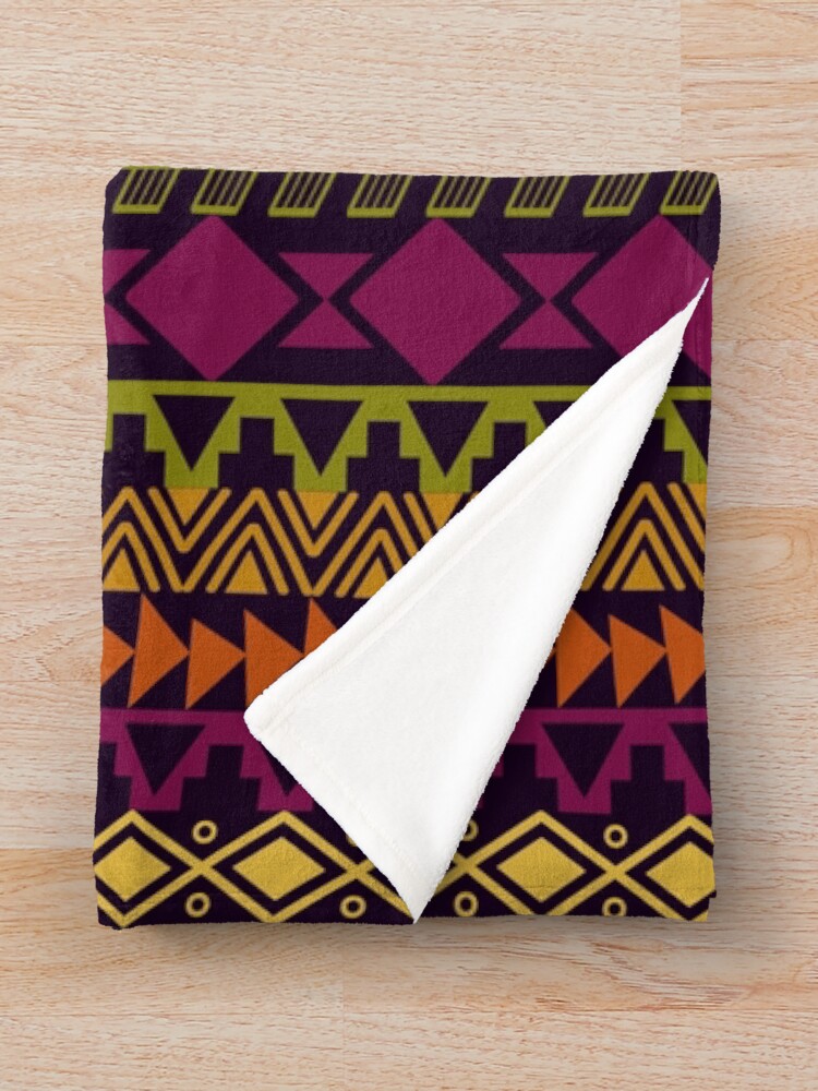 Alternate view of African Border Throw Blanket