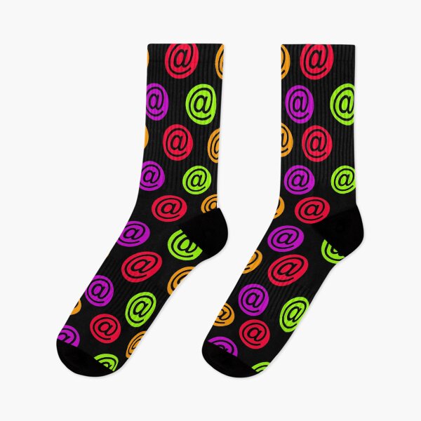 Item preview, Multicolored @ email pattern (symbol, sign) black background designed and sold by Stéphane  Thirion.