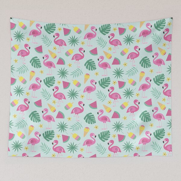 Item preview, Fun Pink Flamingos Pattern designed and sold by Mini Tofu Shop.
