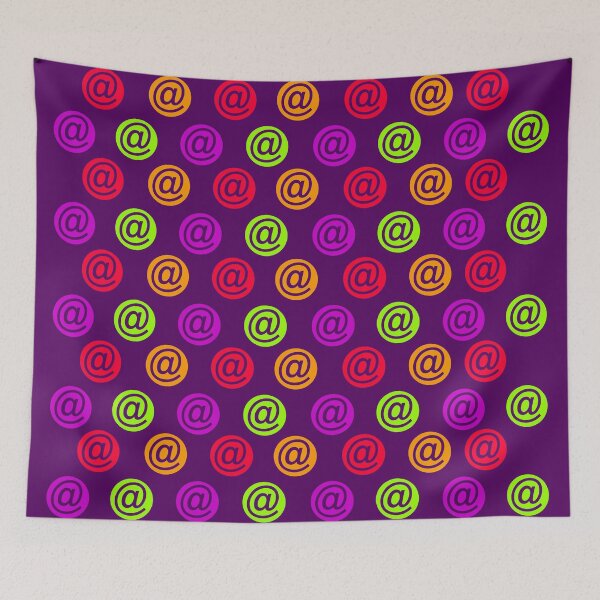 Item preview, Multicolored @ email pattern (symbol, sign) purple background designed and sold by Stéphane  Thirion.