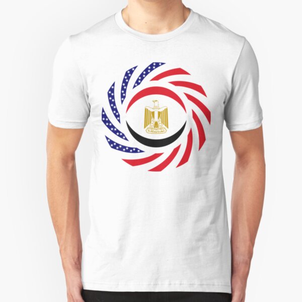 Egyptian American Multinational Patriot Flag Series Slim Fit T-Shirt