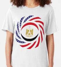 Egyptian American Multinational Patriot Flag Series Slim Fit T-Shirt