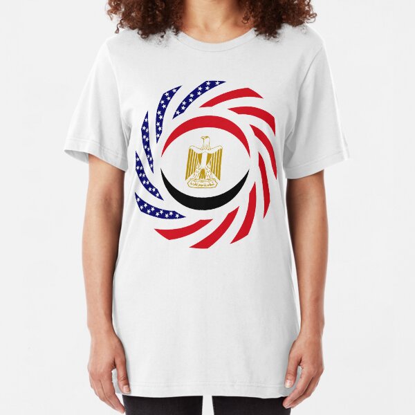 Egyptian American Multinational Patriot Flag Series Slim Fit T-Shirt