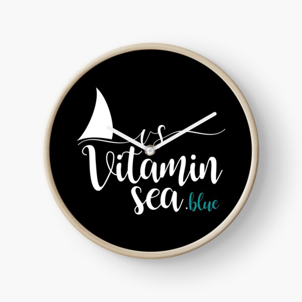 Vitamin Sea White and blue logo Clock