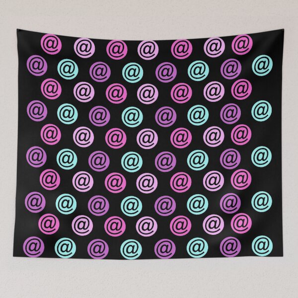 Item preview, Email pattern @ mauve ert blue (symbol, sign) black background designed and sold by Stéphane  Thirion.