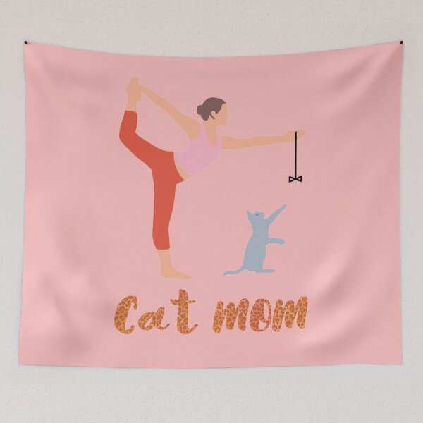 Item preview, Cat mom Yoga with cat standing bow designed and sold by Trio's Stuff.