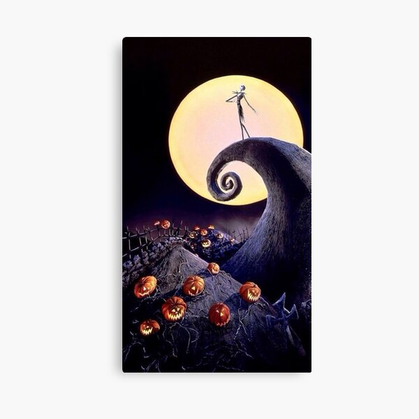 Jack skellington lonely in the graveyard Canvas Print