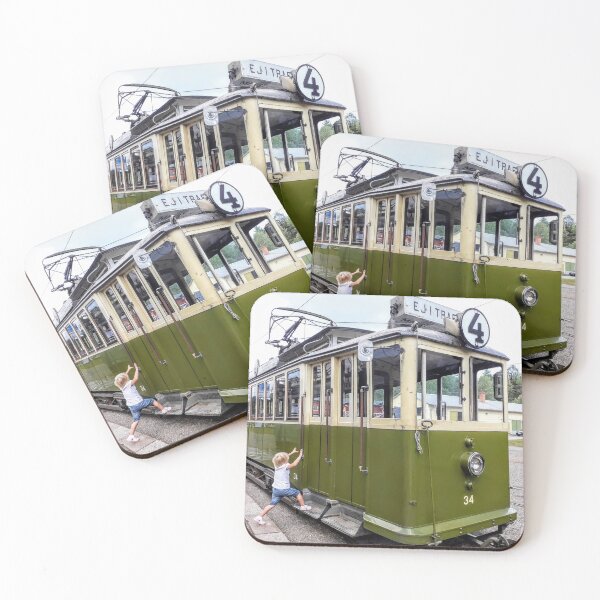 Item preview, Green Retro Tram Rails Public transportation designed and sold by Tanja Dianova.