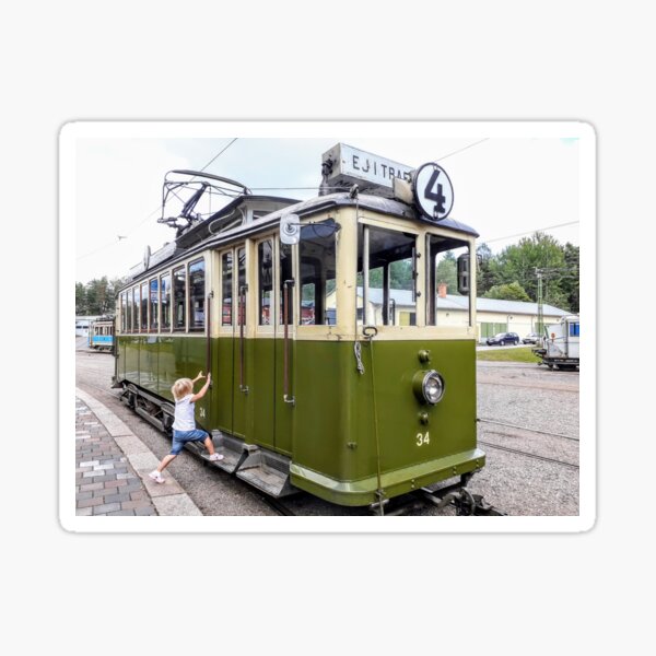 Aperçu de l'œuvre Rails de tramway rétro verts Transports en commun créée et vendue par Tanja Dianova.