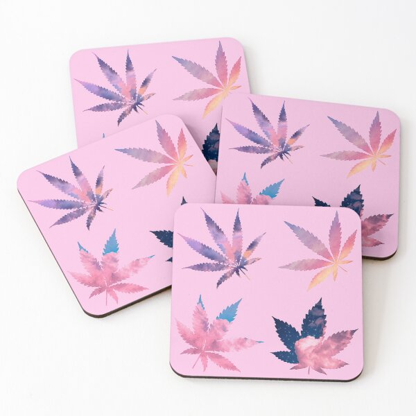 Item preview, Sky High Vibes Pot Leaves ~ Pastel Weed Watercolor Sunset Aesthetic Sticker Pack and Pattern ~ Marijuana Collection Set 1 designed and sold by Neon-Wolf.