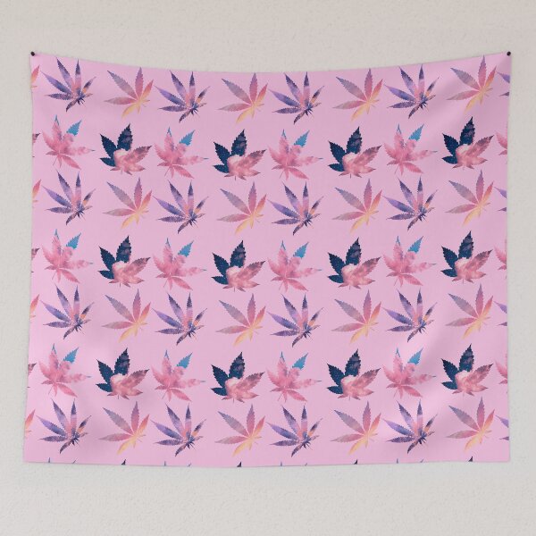 Item preview, Sky High Vibes Pot Leaves ~ Pastel Weed Watercolor Sunset Aesthetic Sticker Pack and Pattern ~ Marijuana Collection Set 1 designed and sold by Neon-Wolf.