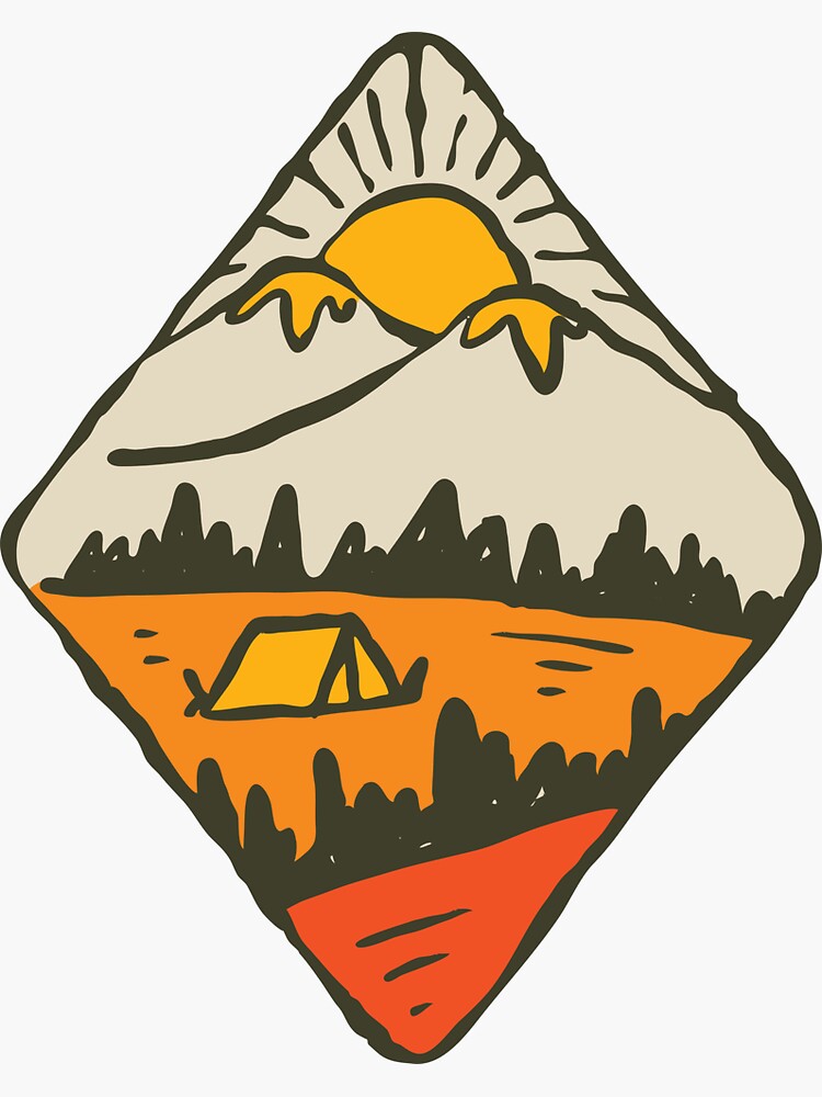 Thumbnail 3 of 3, Sticker, Camping designed and sold by quilimostock.