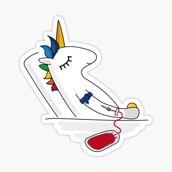 Einhorn Blutspende Sticker