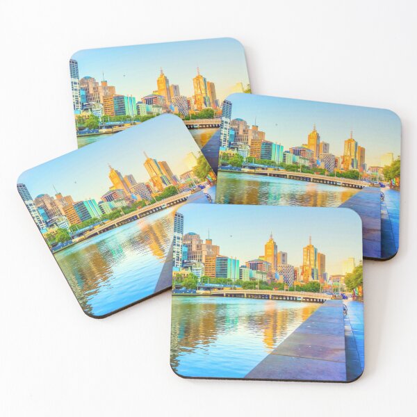 Item preview, Oil on Canvas - Melbourne Skyline Yarra Reflections designed and sold by Steven Jodoin.