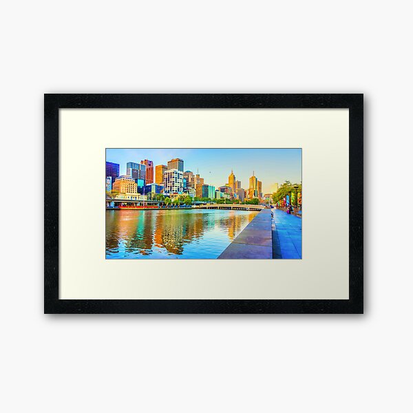 Item preview, Oil on Canvas - Melbourne Skyline Yarra Reflections designed and sold by Steven Jodoin.