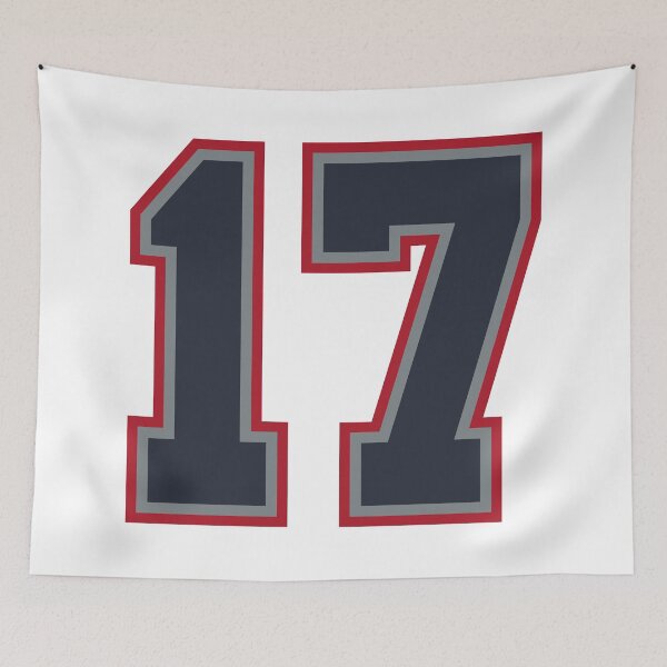 Item preview, 17 Navy Grey Red Sports Number Seventeen designed and sold by HelloFromAja.