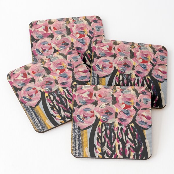 Item preview, Pink Roses Flowers Original Abstract Acrylic Painting Artwork Art designed and sold by Paint2morrow.