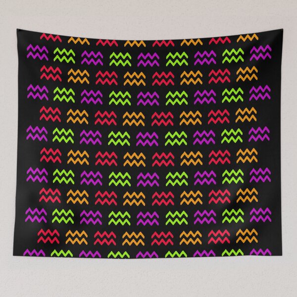 Item preview, Multicolored Aquarius astrological sign, zodiac symbol black background designed and sold by Stéphane  Thirion.