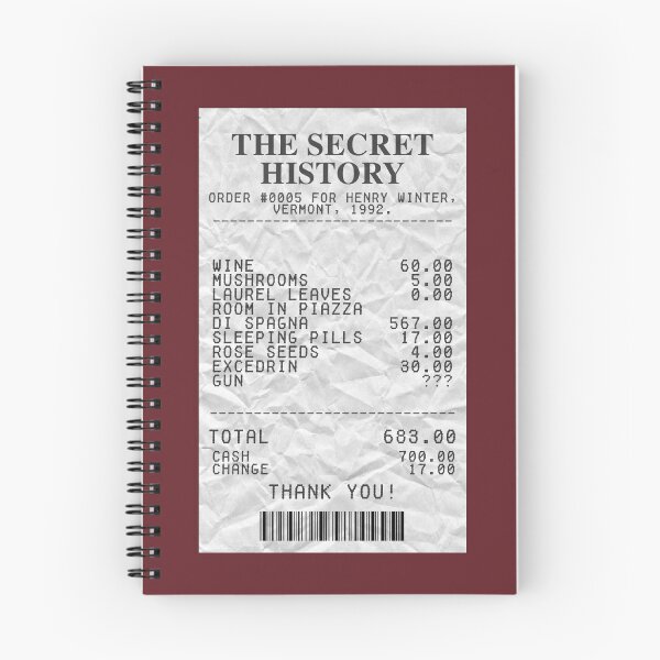 Item preview, the secret history- receipt. designed and sold by Dark Academia Stuff.