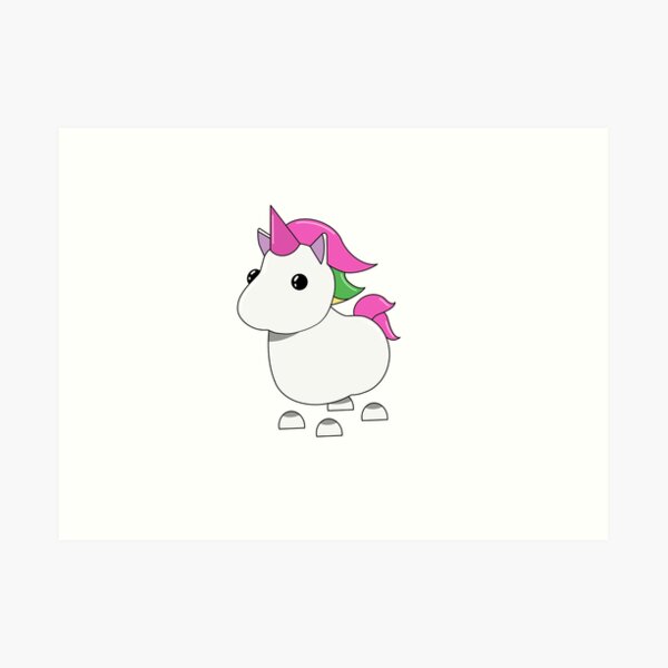 Mega Neon Unicorn Art Prints Redbubble - roblox adopt me pets neon unicorn