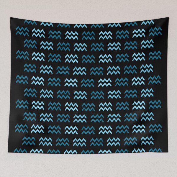 Item preview, Aquarius blue astrological sign, zodiac symbol black background designed and sold by Stéphane  Thirion.