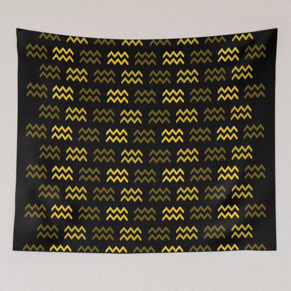 Item preview, Gold orange Aquarius astrological sign, zodiac symbol black background designed and sold by Stéphane  Thirion.