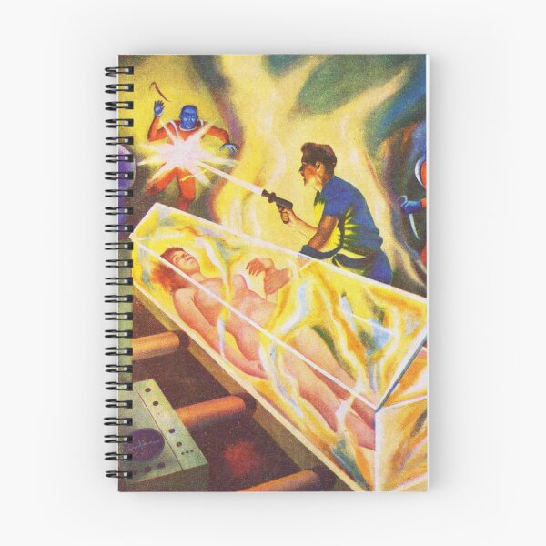 Item preview, Scifi glass woman coffin  Vintage illustration designed and sold by Vintage Designs +.