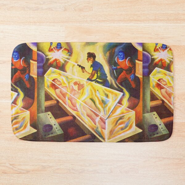 Item preview, Scifi glass woman coffin  Vintage illustration designed and sold by Vintage Designs +.
