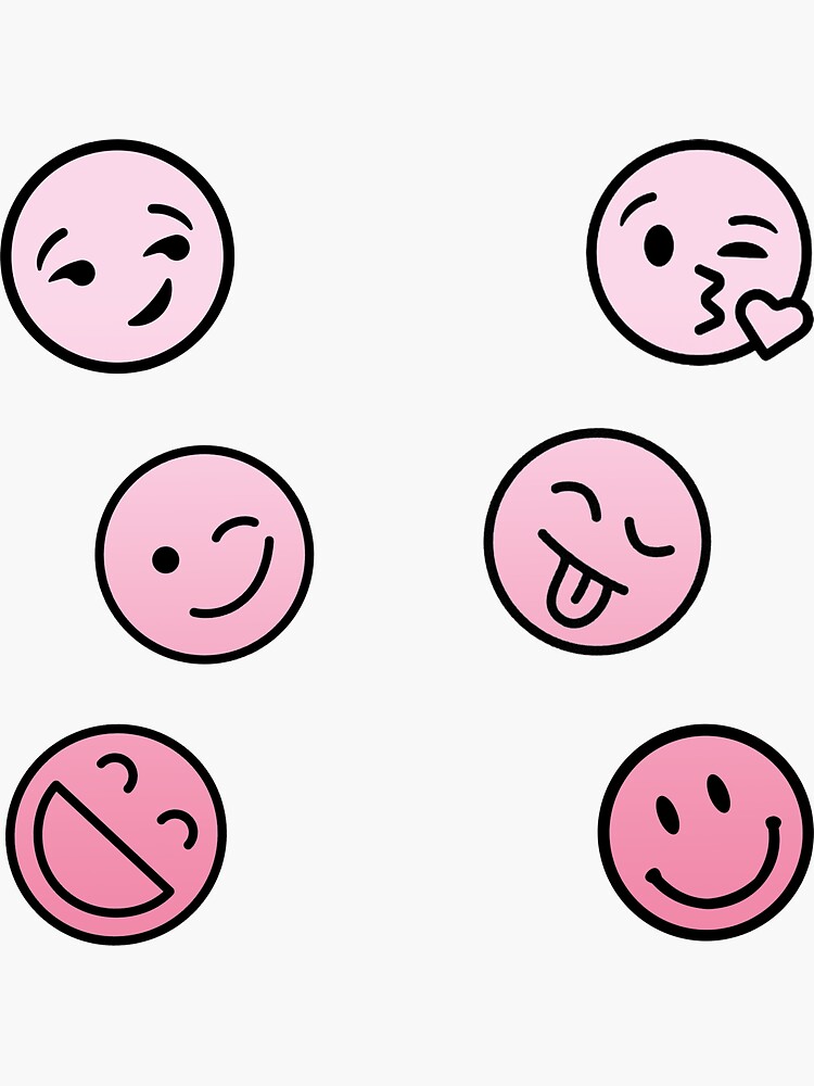 "Set of cute emojis " Sticker for Sale by Zainabbhat Redbubble