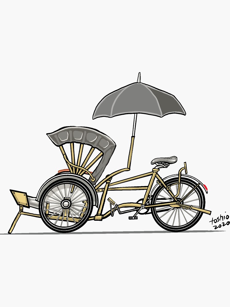 "Penang Trishaw" Sticker for Sale by toshio100 Redbubble