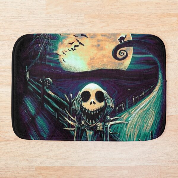 Jack Skellington scream, nightmare before christmas Bath Mat