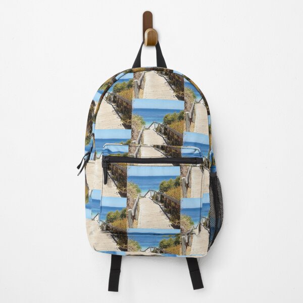 Item preview, Path to the beach in summer - blue sky, white sand, blue ocean, green coastal vegetation and a beach bike! designed and sold by JellyBeenzz.