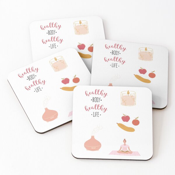 Item preview, Paquete de colección rosa Healthy Body Healthy Life designed and sold by delinscious.