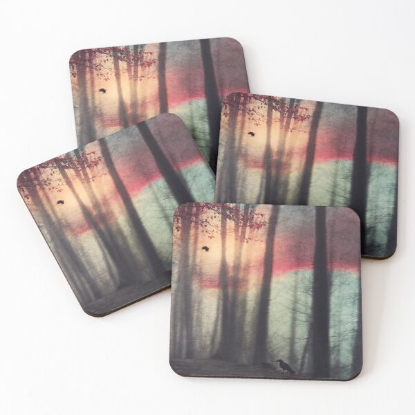 Item preview, Blurred Vision - Forest Path and Crows at Sunset designed and sold by Dyrk Wyst Redbubble Shop.