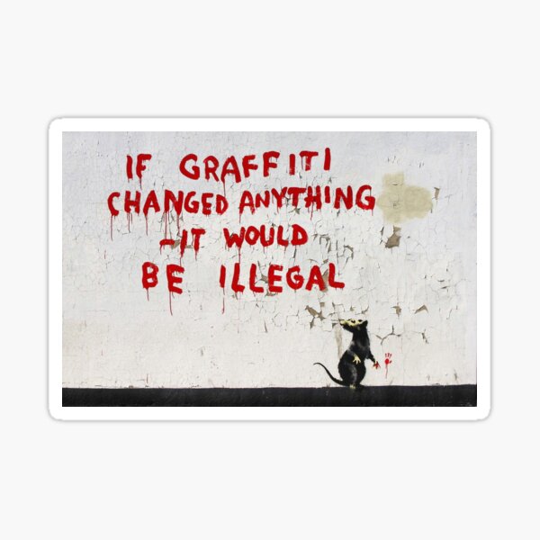 Item preview, BANKSY Graffiti Quote Rat designed and sold by WE-ARE-BANKSY.