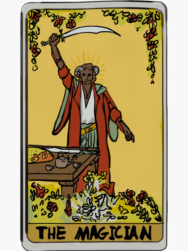 "Mollymauk tarot card The Magician" Sticker for Sale by BlueRingBeetle